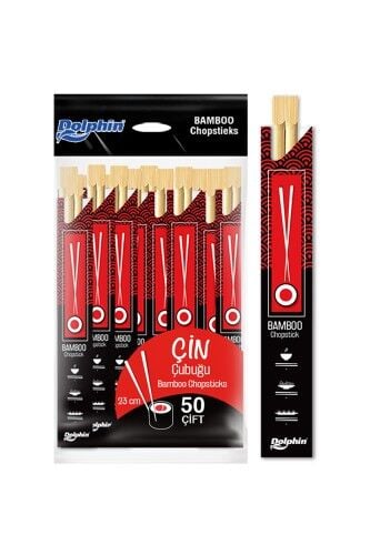 Dolphin Çin Yemek Çubuğu-Chopsticks 23cm 50 Çift Çöp Şişler